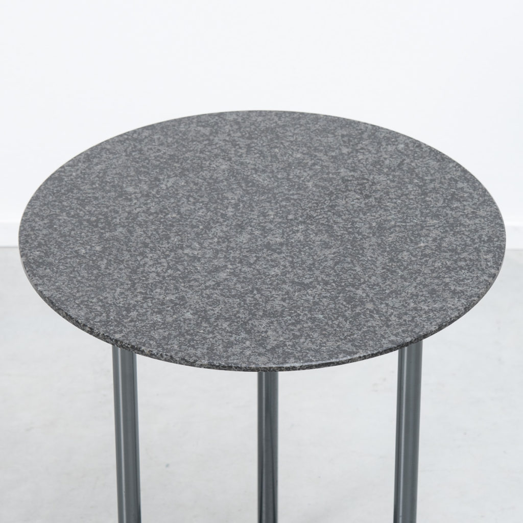 Pair of round granite modernist side tables Béton Brut