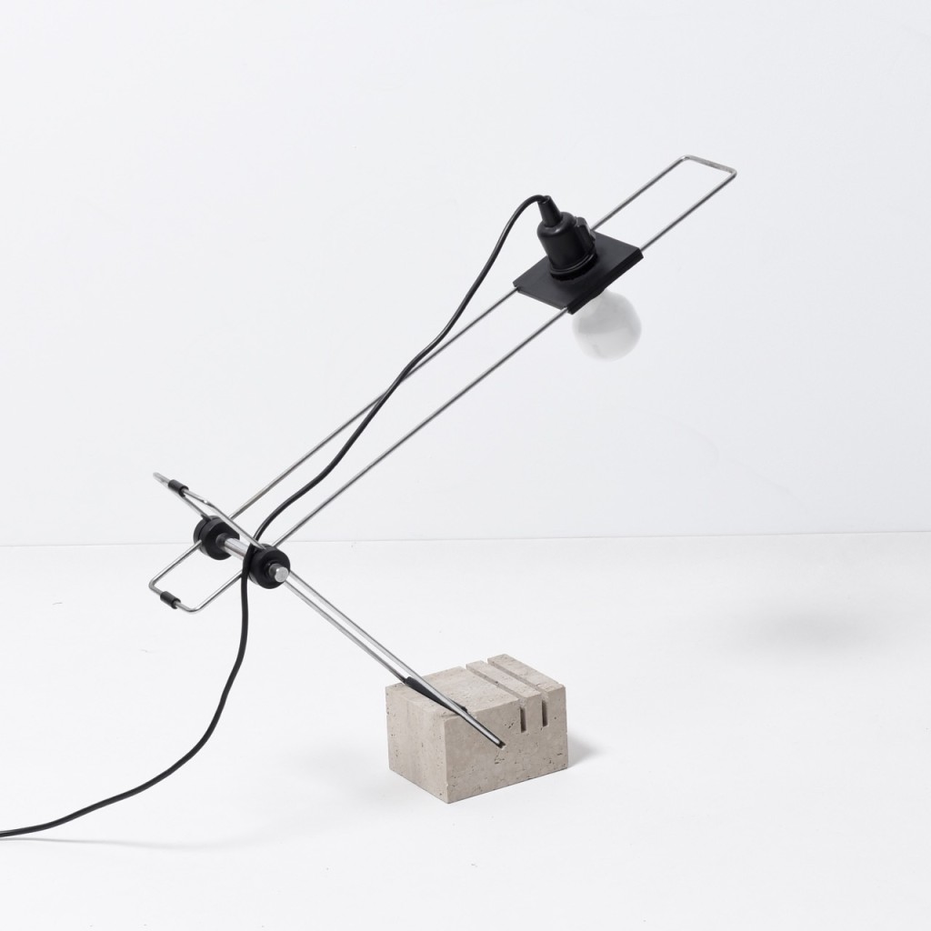 Postmodern travertine desk lamp