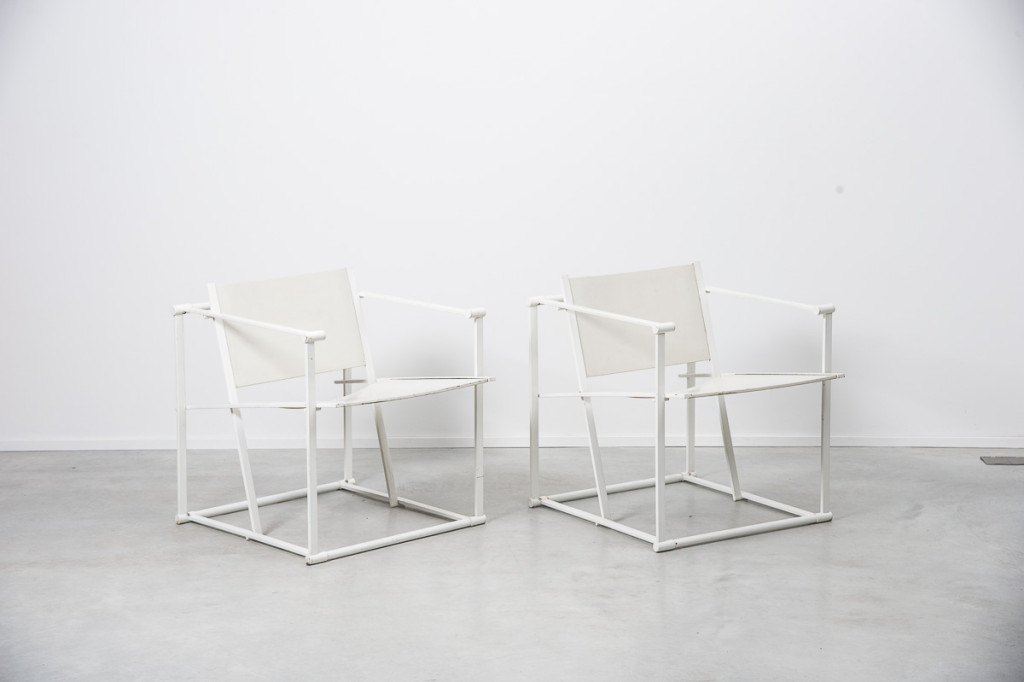 Radboud Van Beekum White FM62 Cube chairs