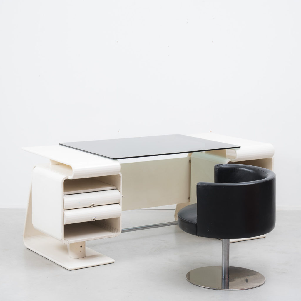 An Italian postmodern white desk 
