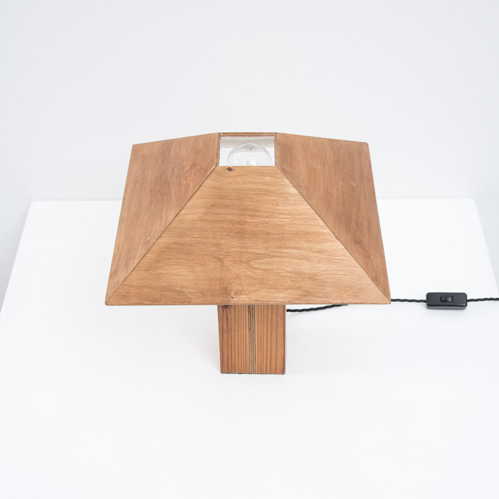 Pair of plywood wooden lamps
