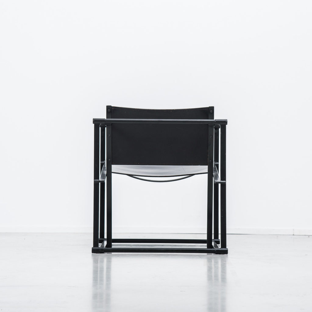 Radboud Van Beekum FM60 Black Leather Cube Chairs