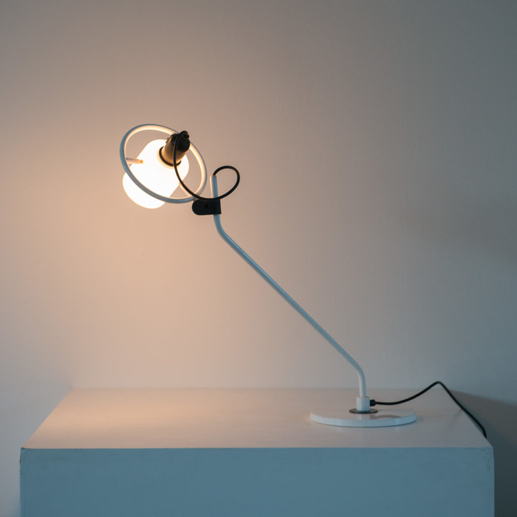 Desk Lamp With Milk Glass Hood