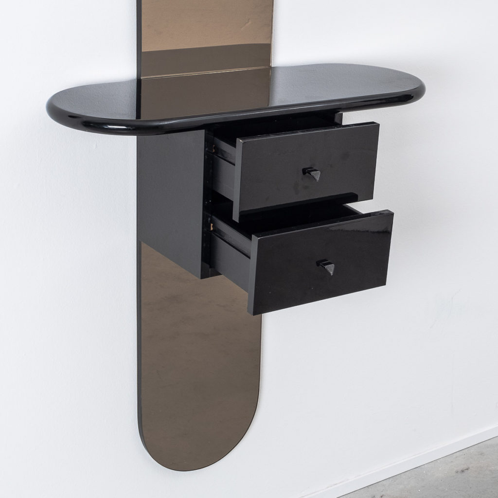 Wall mounted mirror and console