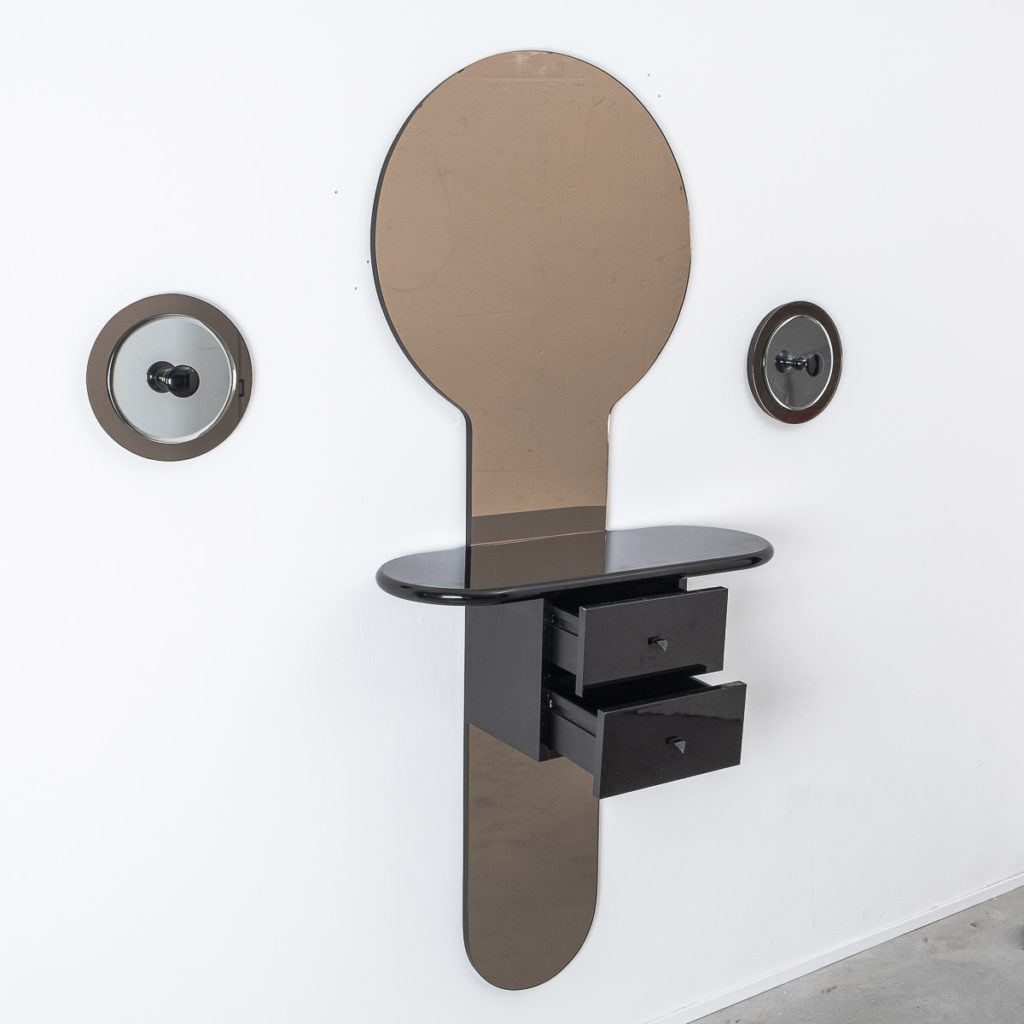 Wall mounted mirror and console