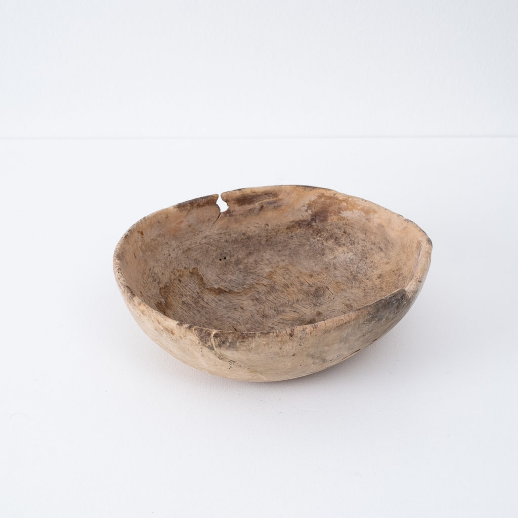 Hand crafted wooden dough bowl