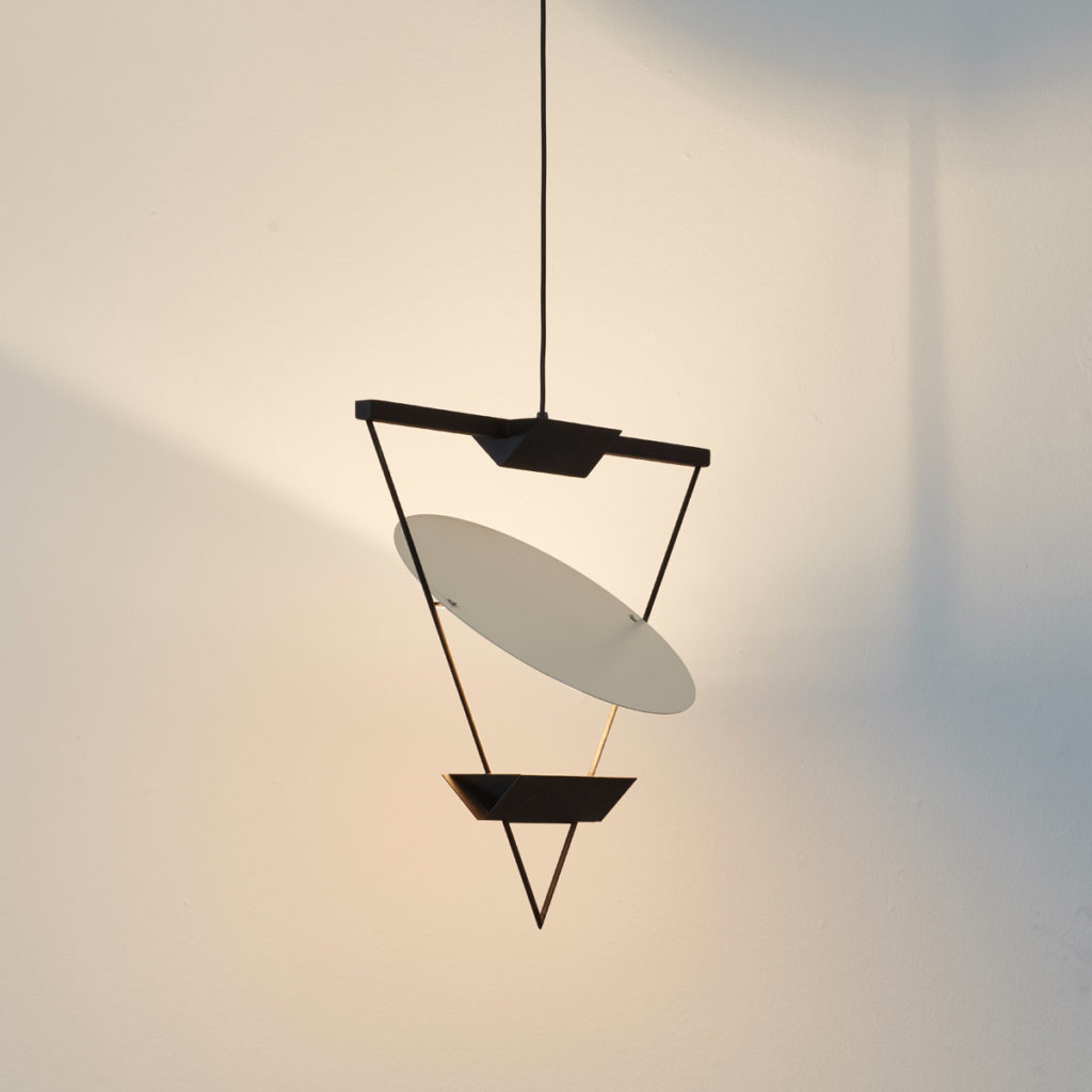 Mario Botta inverted triangle lamp