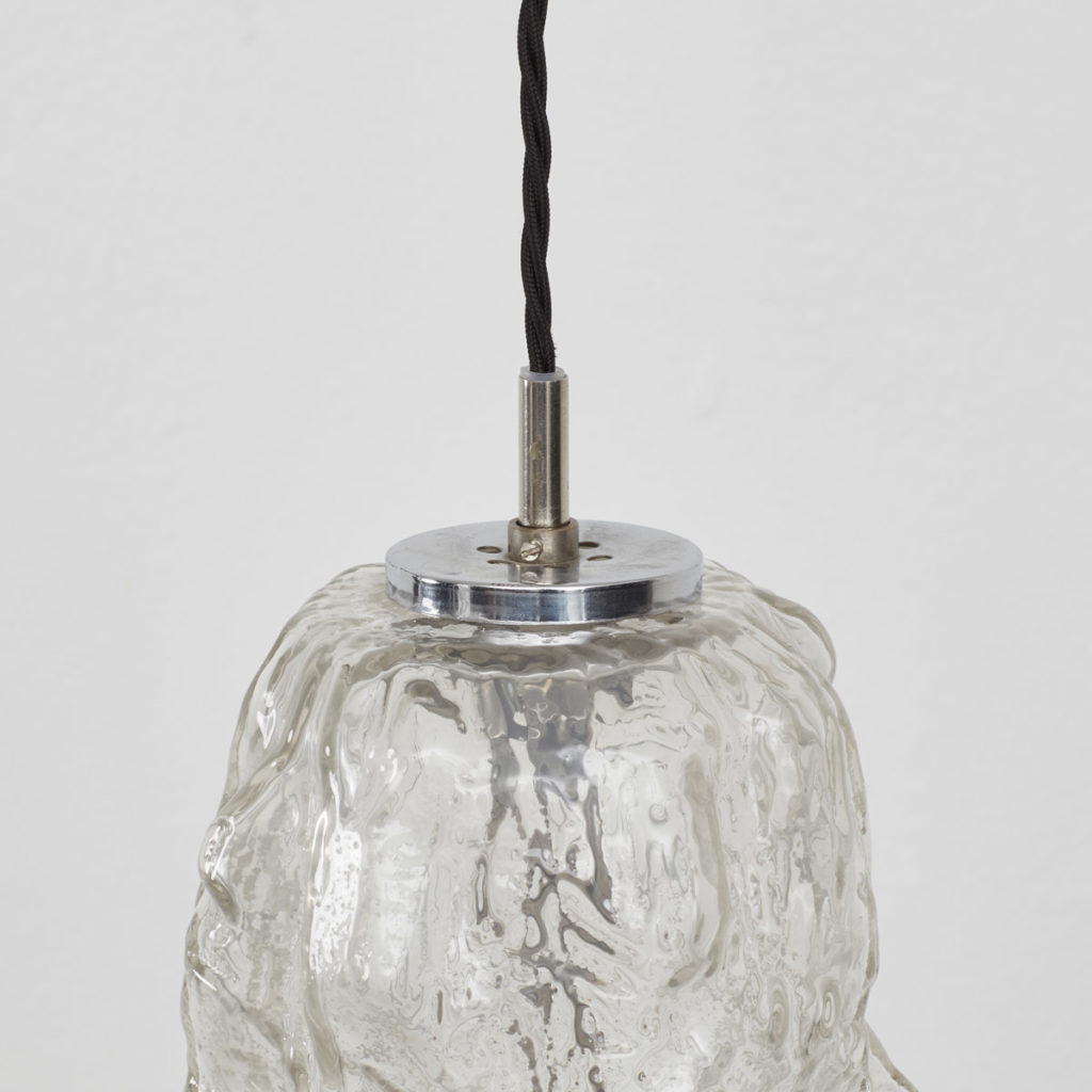 Glacial cast glass pendant
