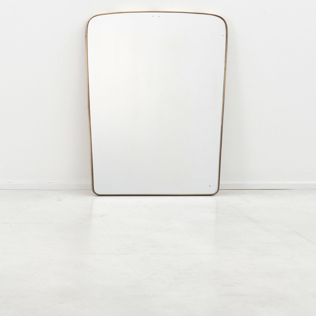 Large 1950s Italian brass mirror