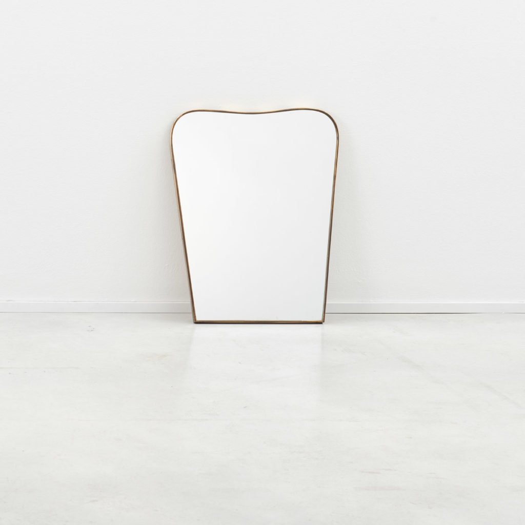 Small Italian brass mirror (a)