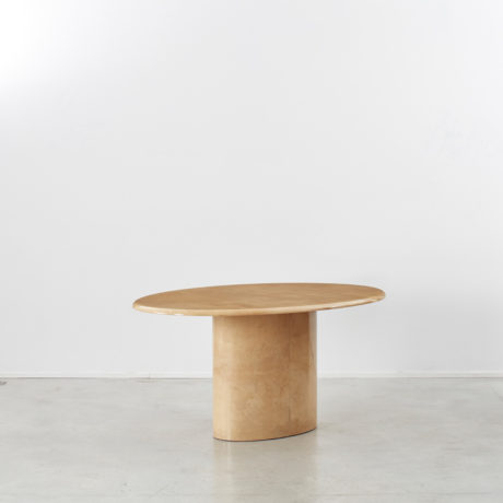 Aldo Tura lacquered goatskin oval table