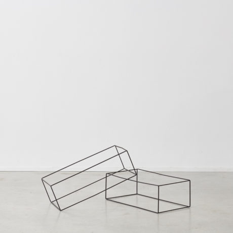 Minimalist wire frame sculptures