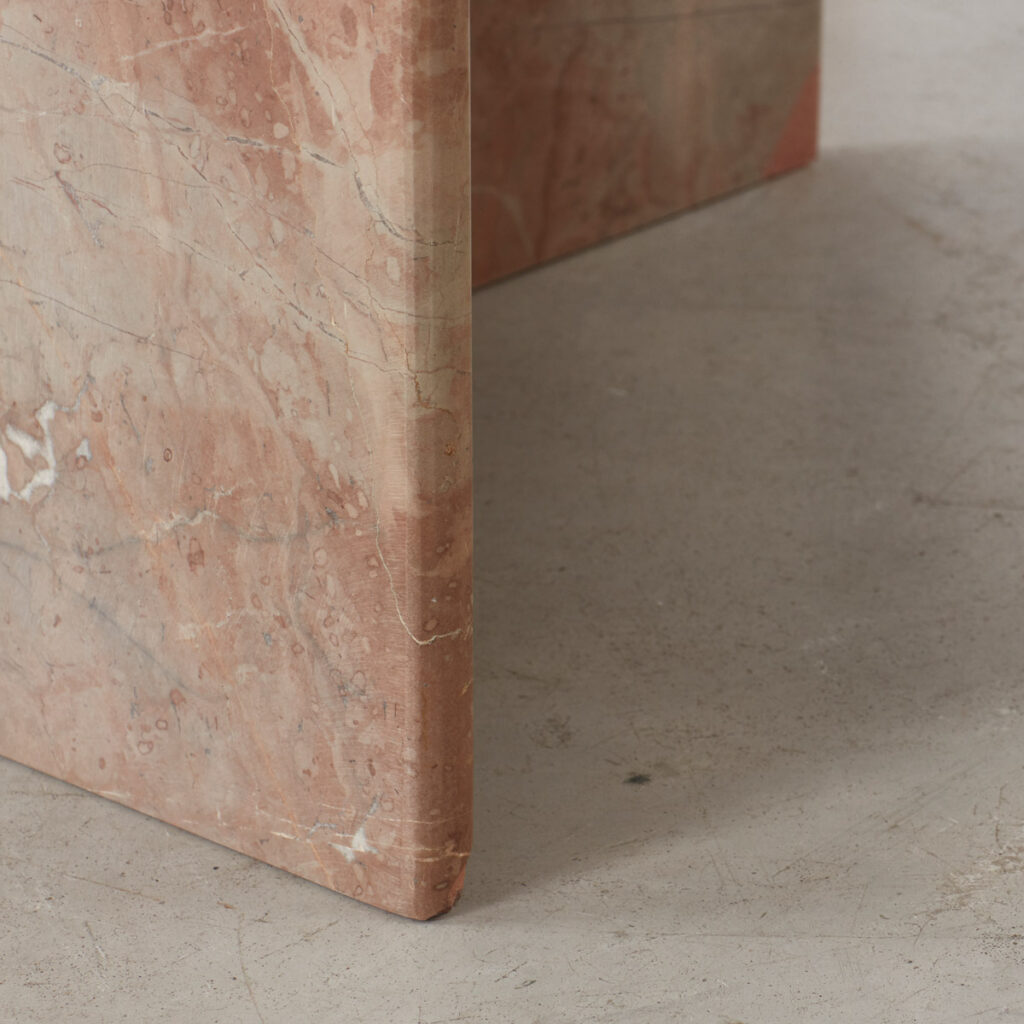Blush coloured marble table