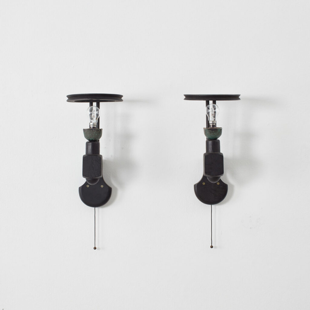 Guillerme and Chambron ebonised sconces