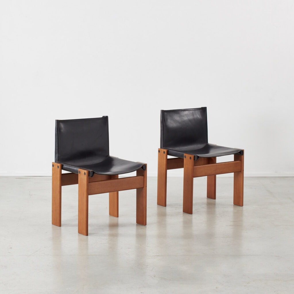 Afra & Tobia Scarpa Monk black chairs