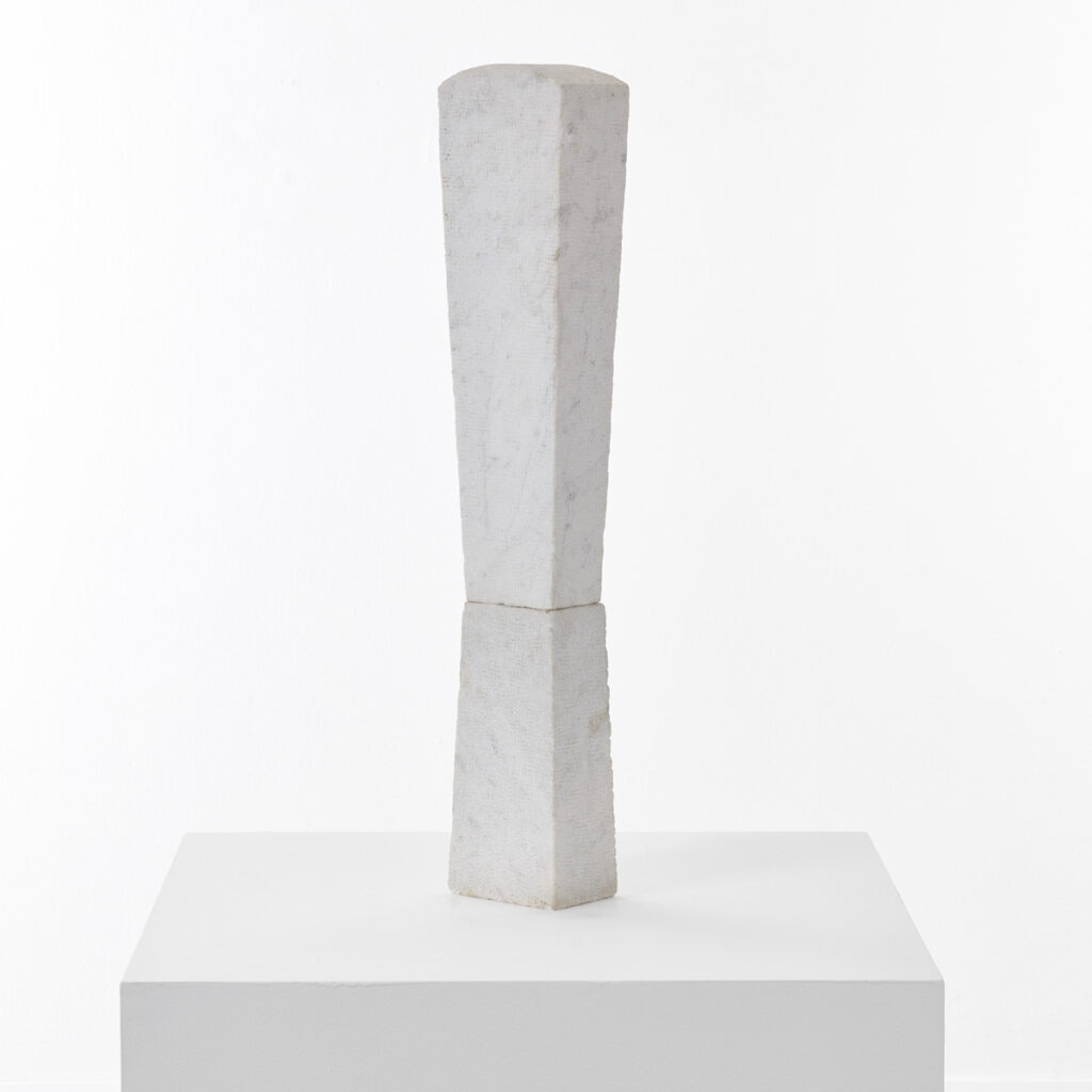 Monolithic marble sculpture