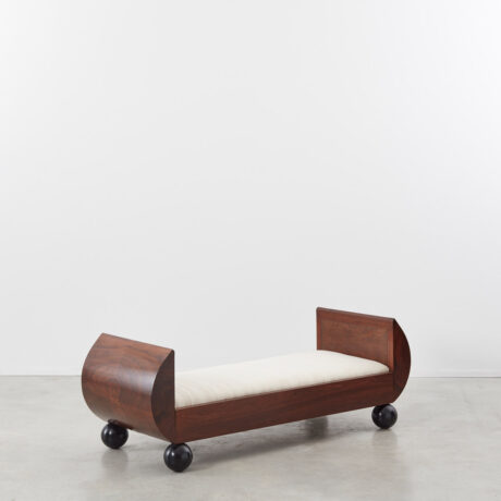 Art Deco bench with ball feet