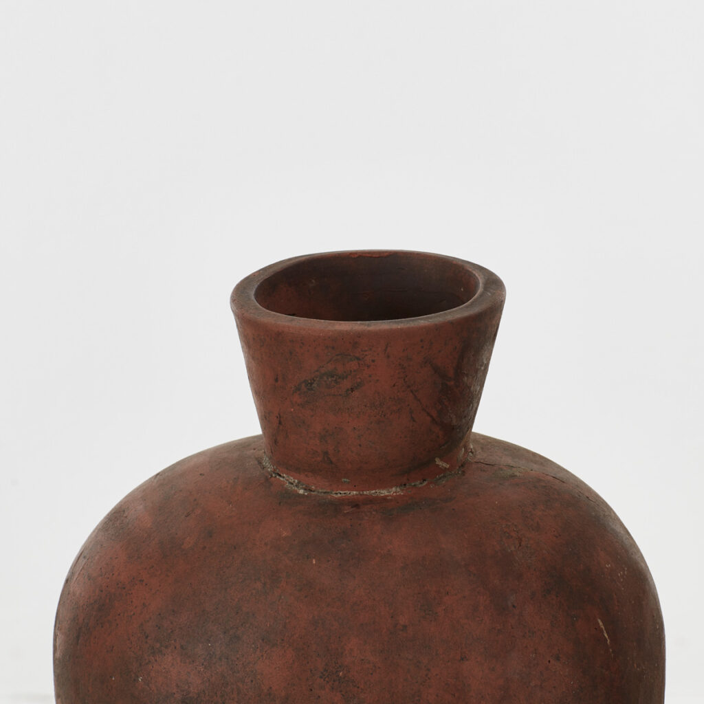 Studio pottery vase in terracotta