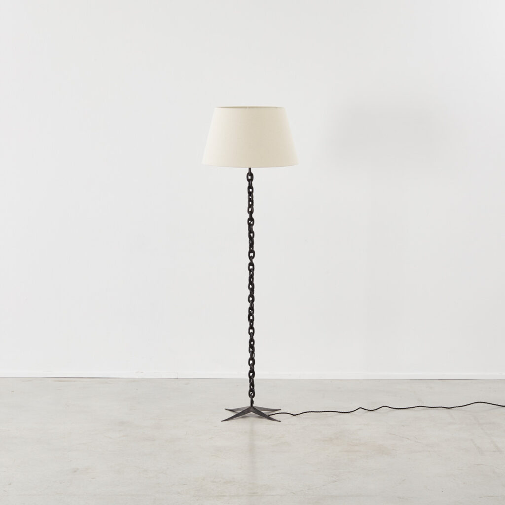 Midcentury chain-link floor lamp