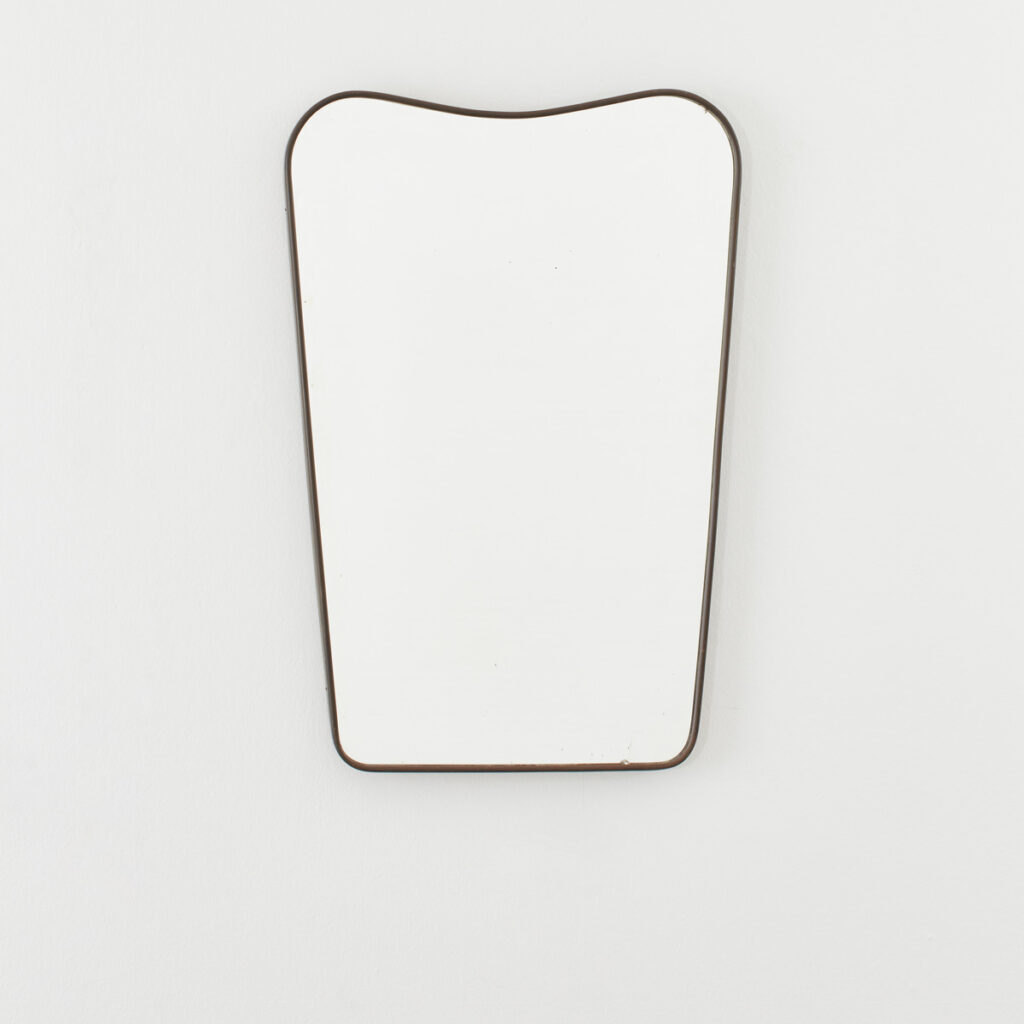 Ponti-style brass wall mirror