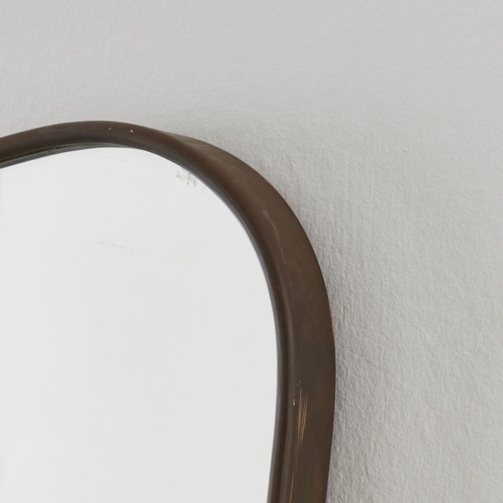 Ponti-style brass wall mirror