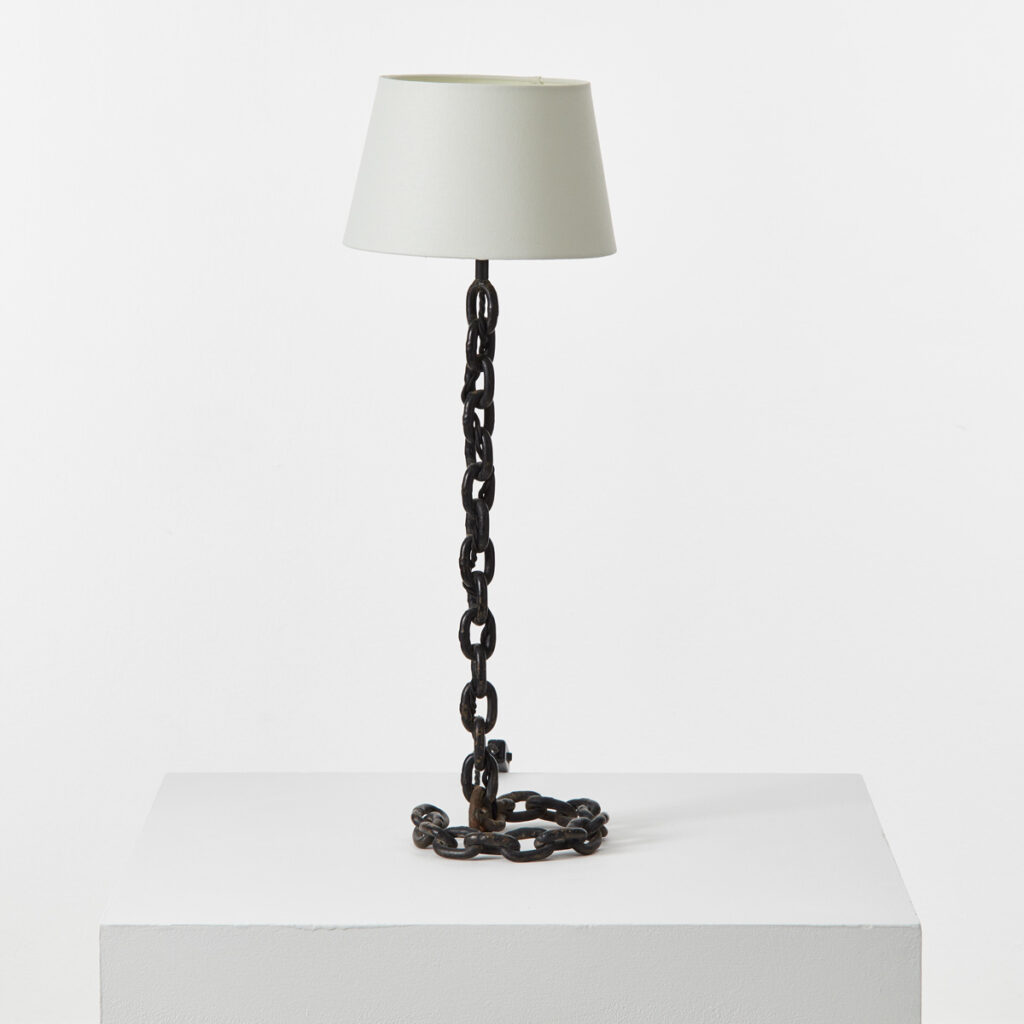 Midcentury chain-link table lamp