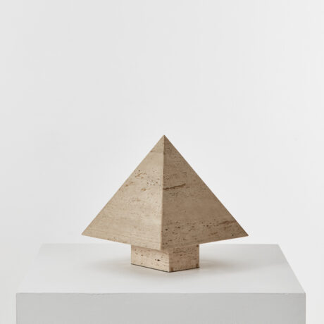 Travertine pyramid table lamp