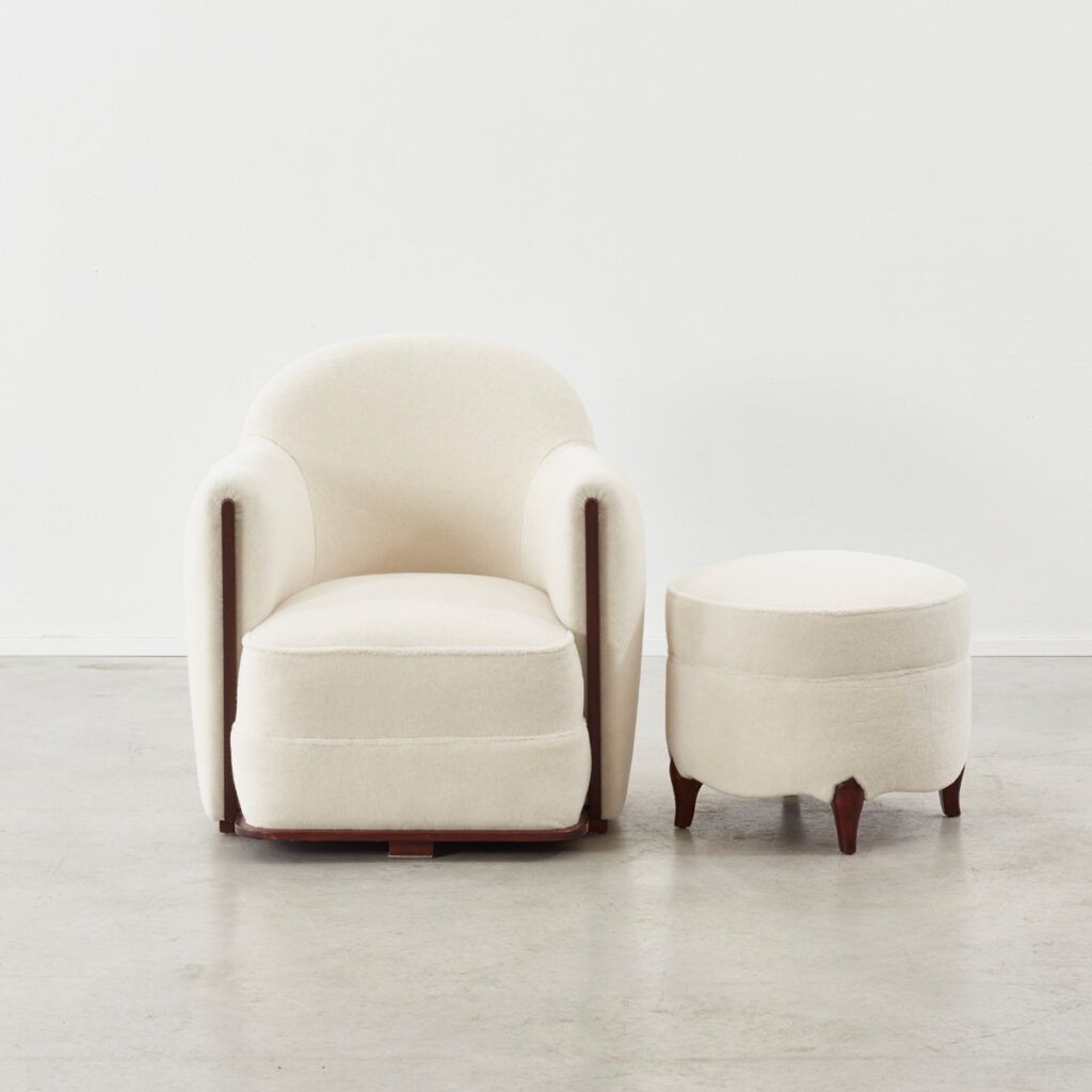 Leleu Armchair and footstool