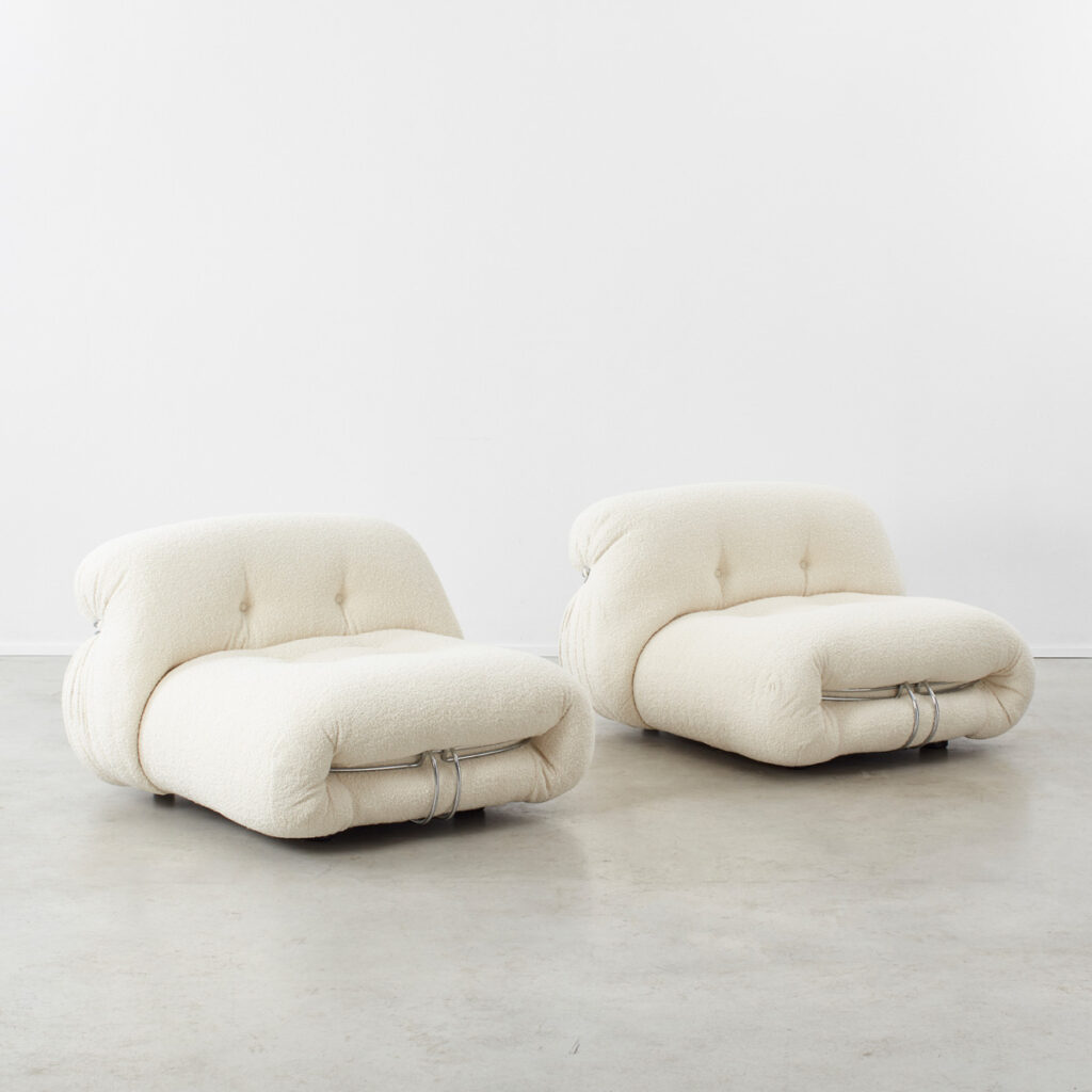 Pair Afra and Tobia Scarpa Soriana lounge chairs (1)