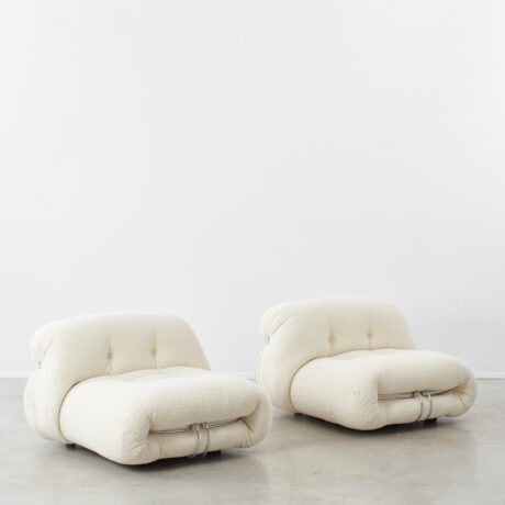 Pair Afra and Tobia Scarpa Soriana lounge chairs (1)