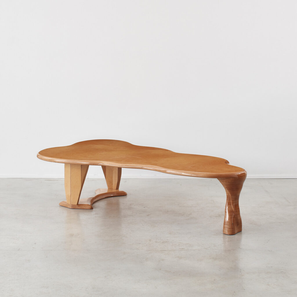 Freeform wooden coffee table