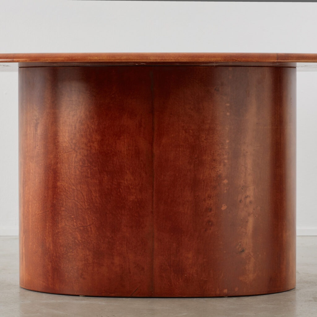Aldo Tura goatskin oval table