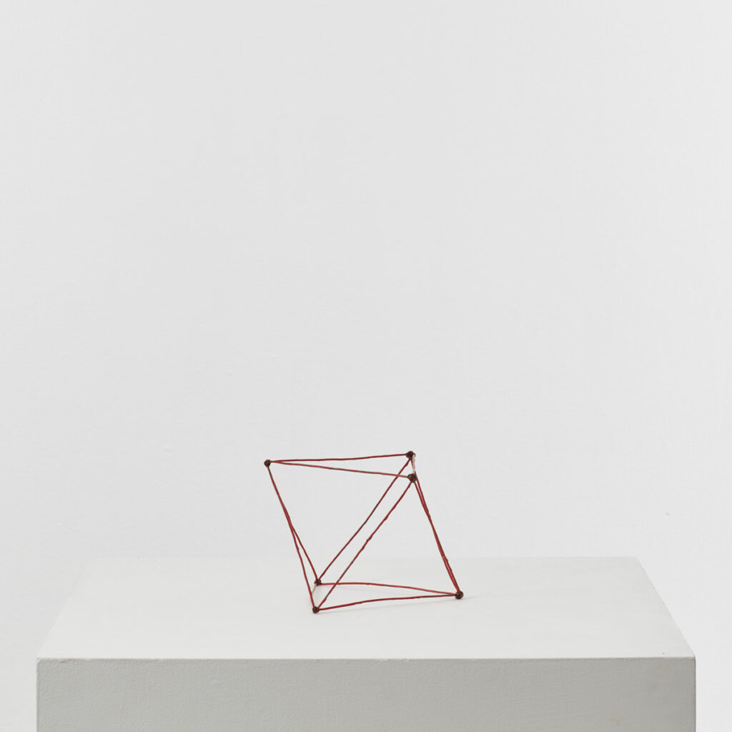 Red geometry sculpture