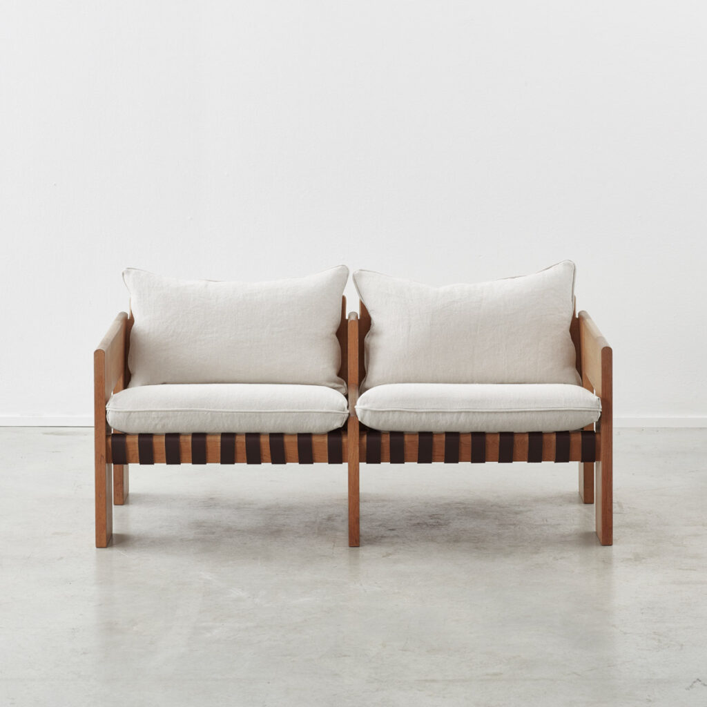 Wooden two seater bench