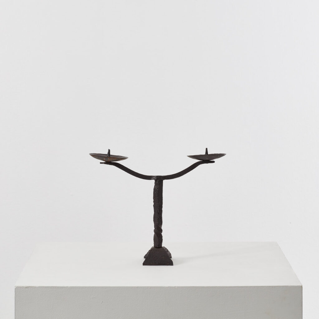 Iron two prong candelabra