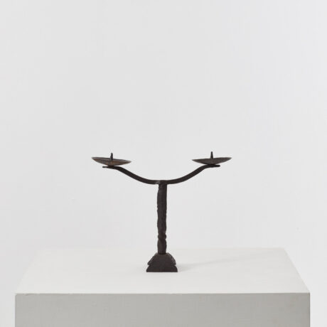 Iron two prong candelabra