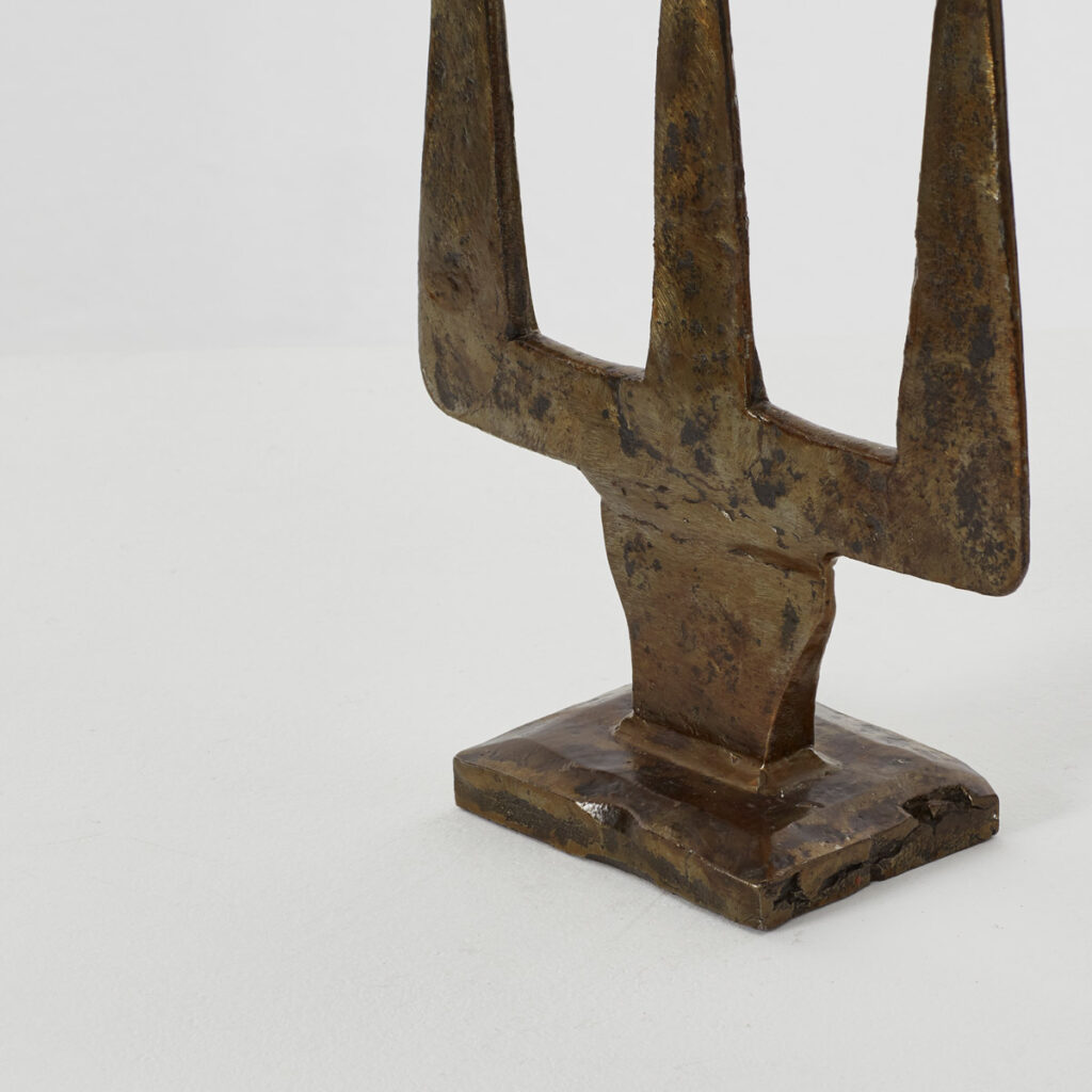 Bronze three armed candelabra