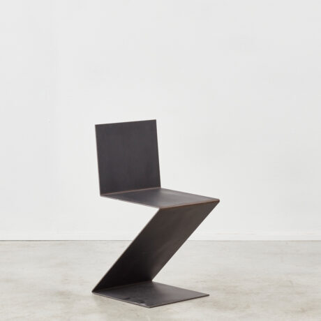 Zig zag chair in treated steel