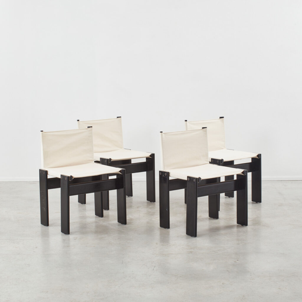 Scarpa white canvas Monk chairs