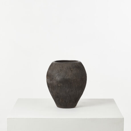 Cold painted terracotta ovoid vase