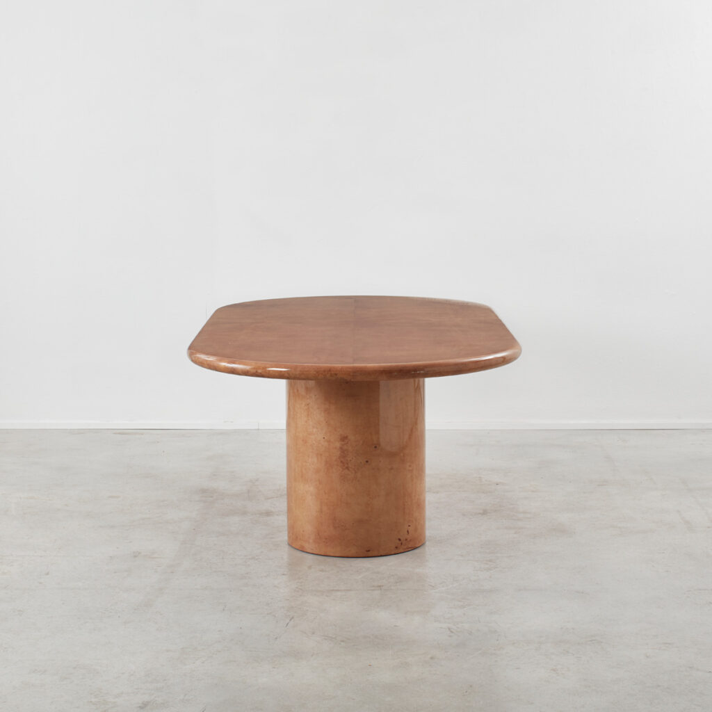 Aldo Tura lacquered goatskin oval table