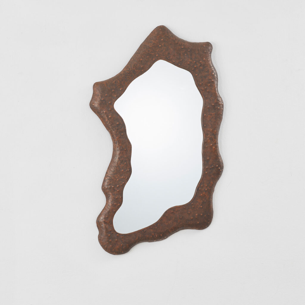 Angelo Bragalini hammered copper mirror