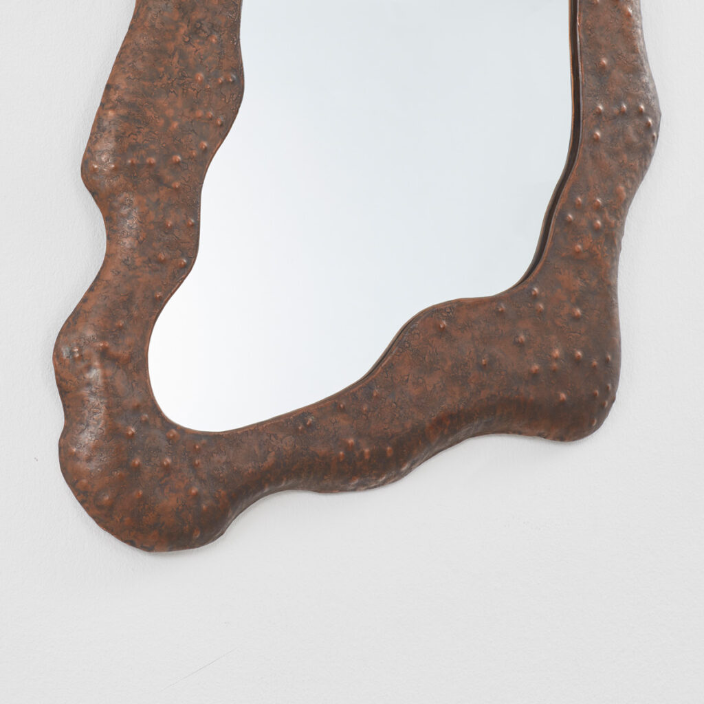 Angelo Bragalini hammered copper mirror