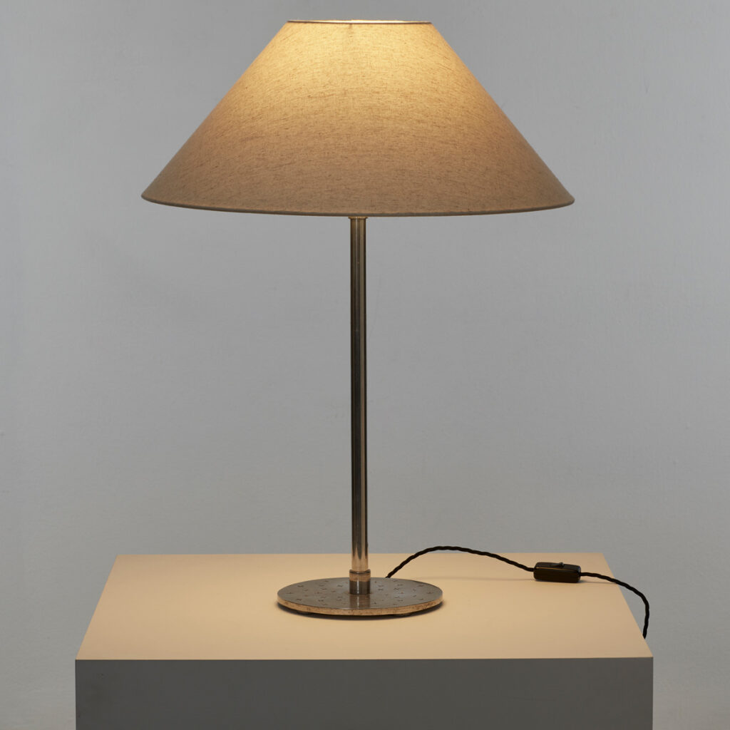 Chromed table lamp