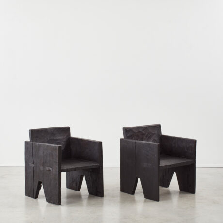 Pair of blackened chairs no.1