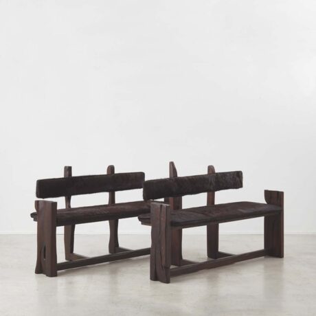 Brutalist wooden benches