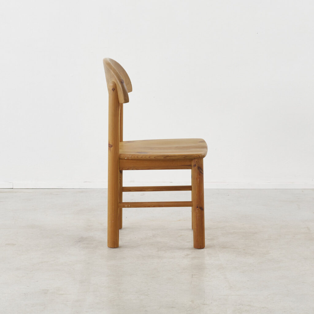 Six Rainer Daumiller solid pine dining chairs