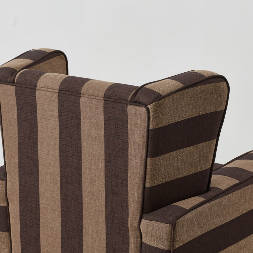 Pair Melchiorre Bega striped armchairs