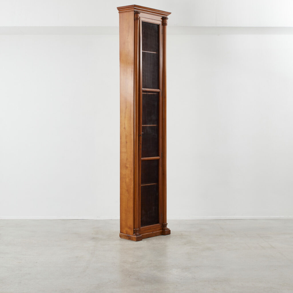 Antique wooden column bookcase (narrow)