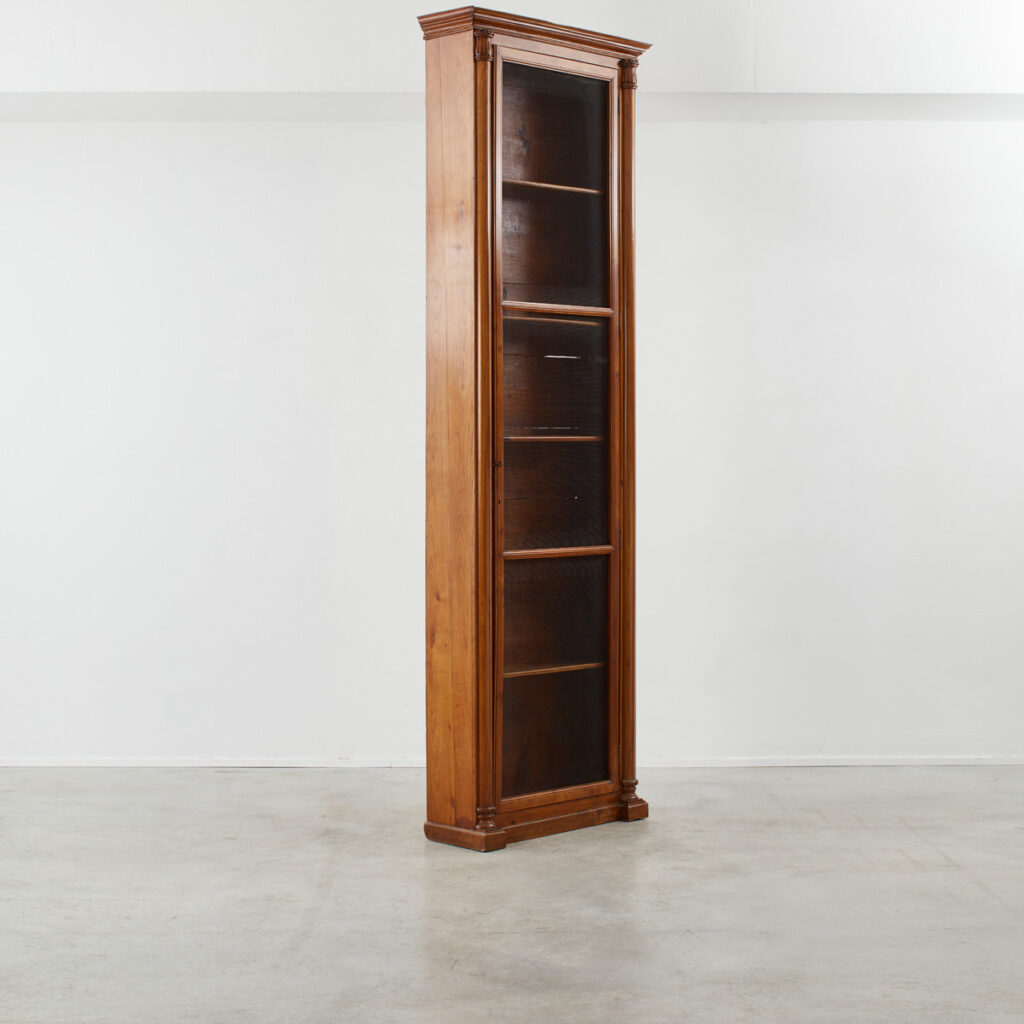 Antique wooden column bookcase (wide)